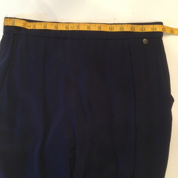 Trina Turk Silk Pull-On Navy Blue Pants Size Medium - Picture 8 of 11